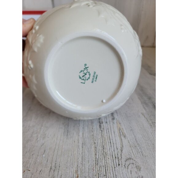 Lenox hosting holidays carved dip bowl spoon mistletoe Xmas set - Picture 5 of 8